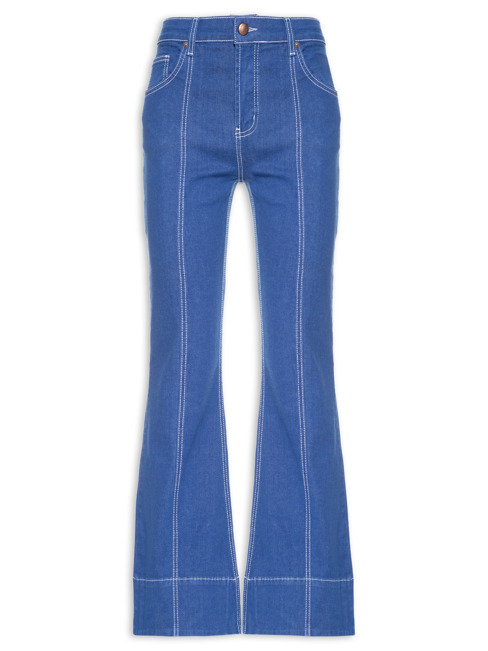 Calça Feminina Flare Alta Azul  Farm