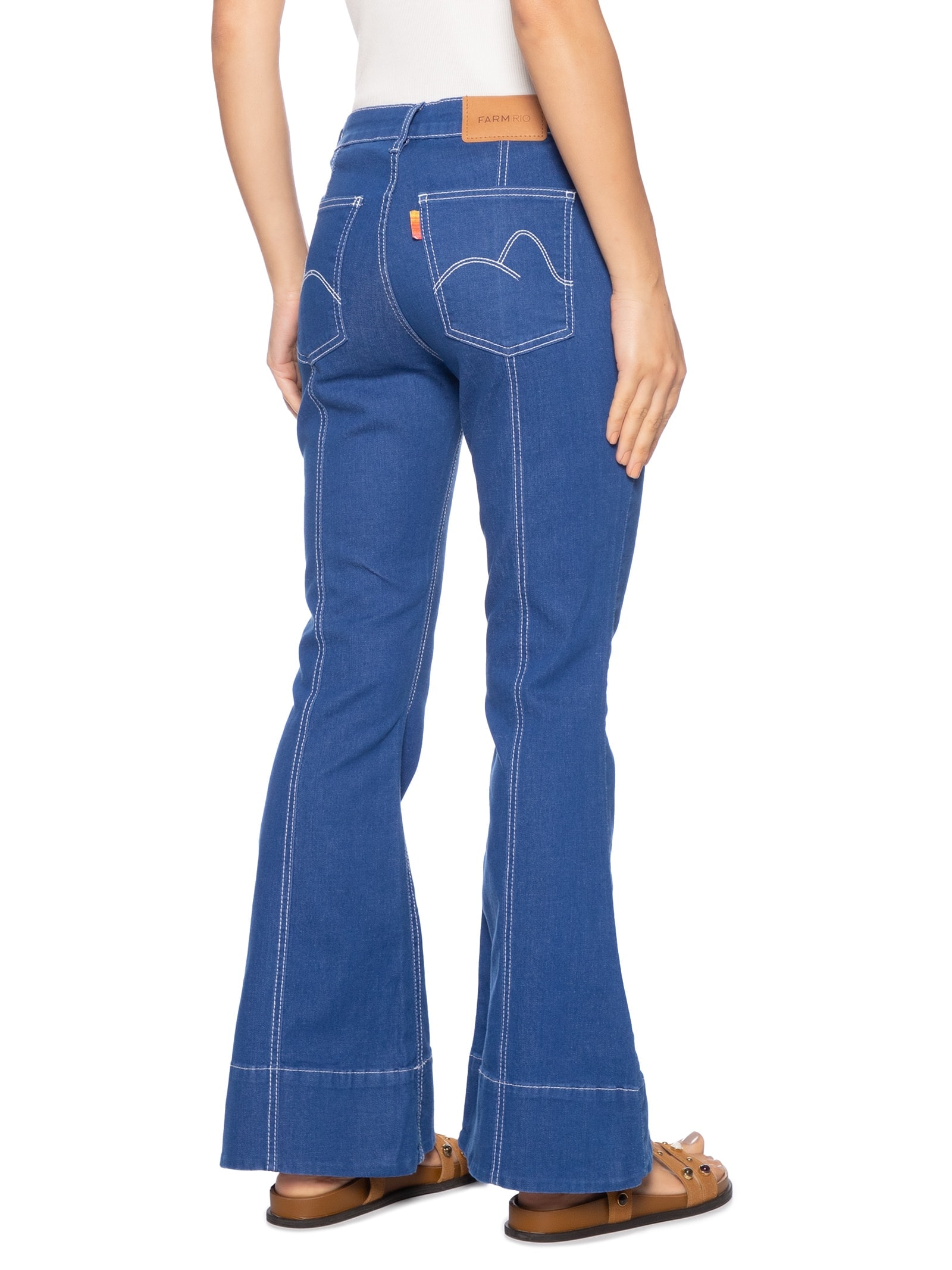 Calça Feminina Flare Alta Azul  Farm