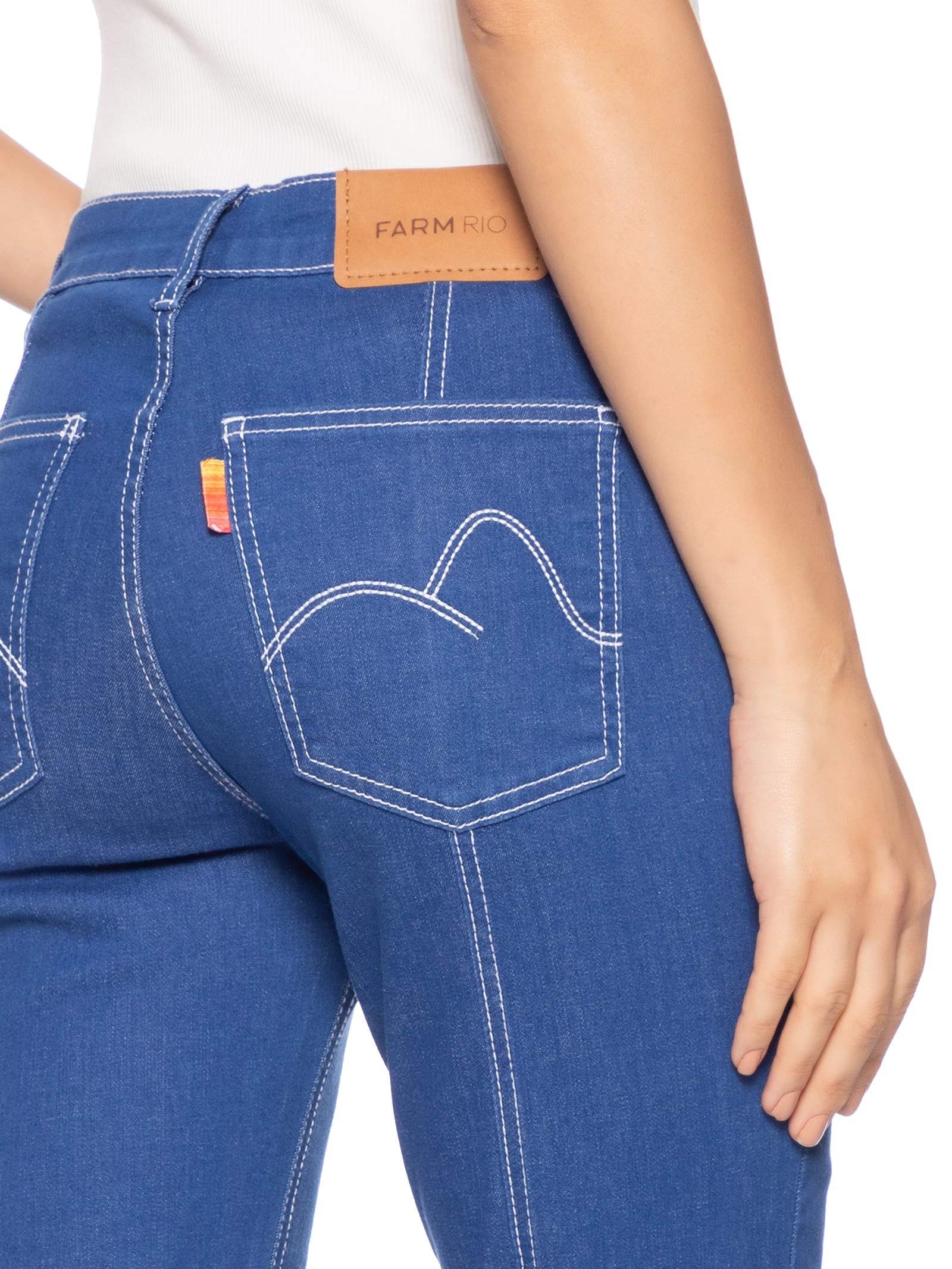 Calça Feminina Flare Alta Azul  Farm
