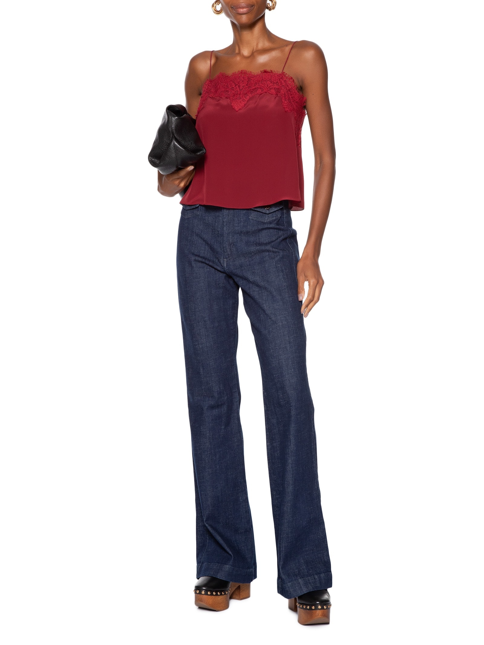 Calça Feminina Flare Cintura Alta Azul Animale