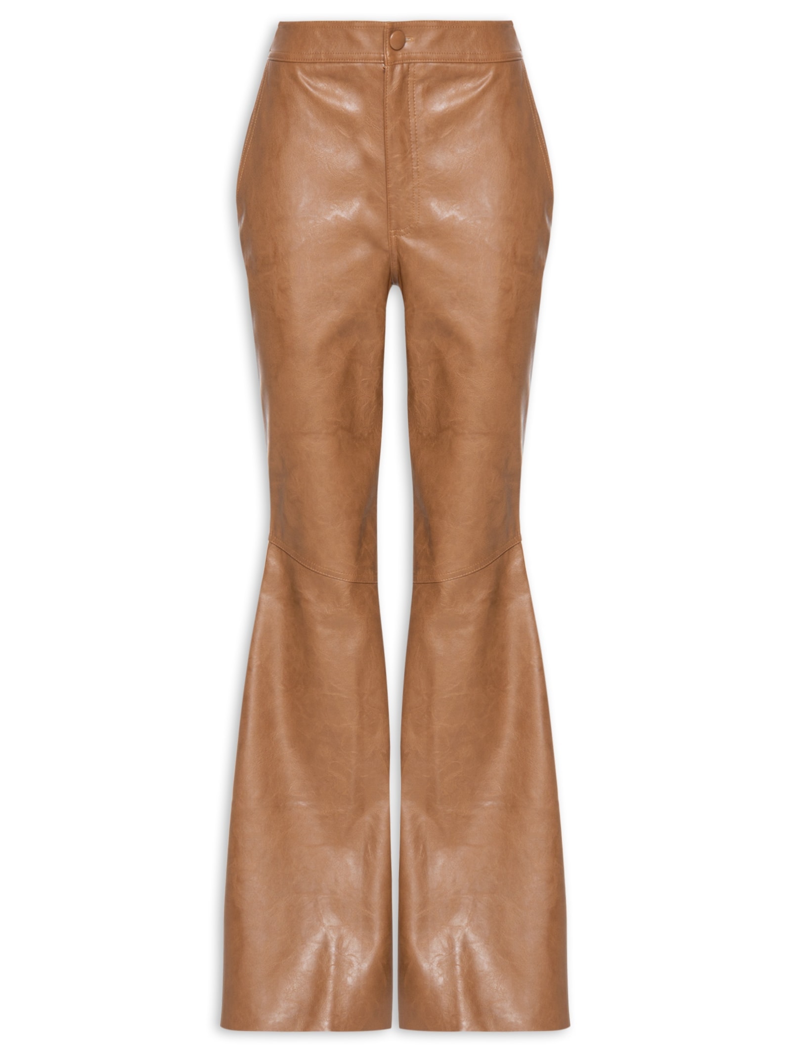 Calça Feminina Flare Cintura Média Marrom Lança Perfume