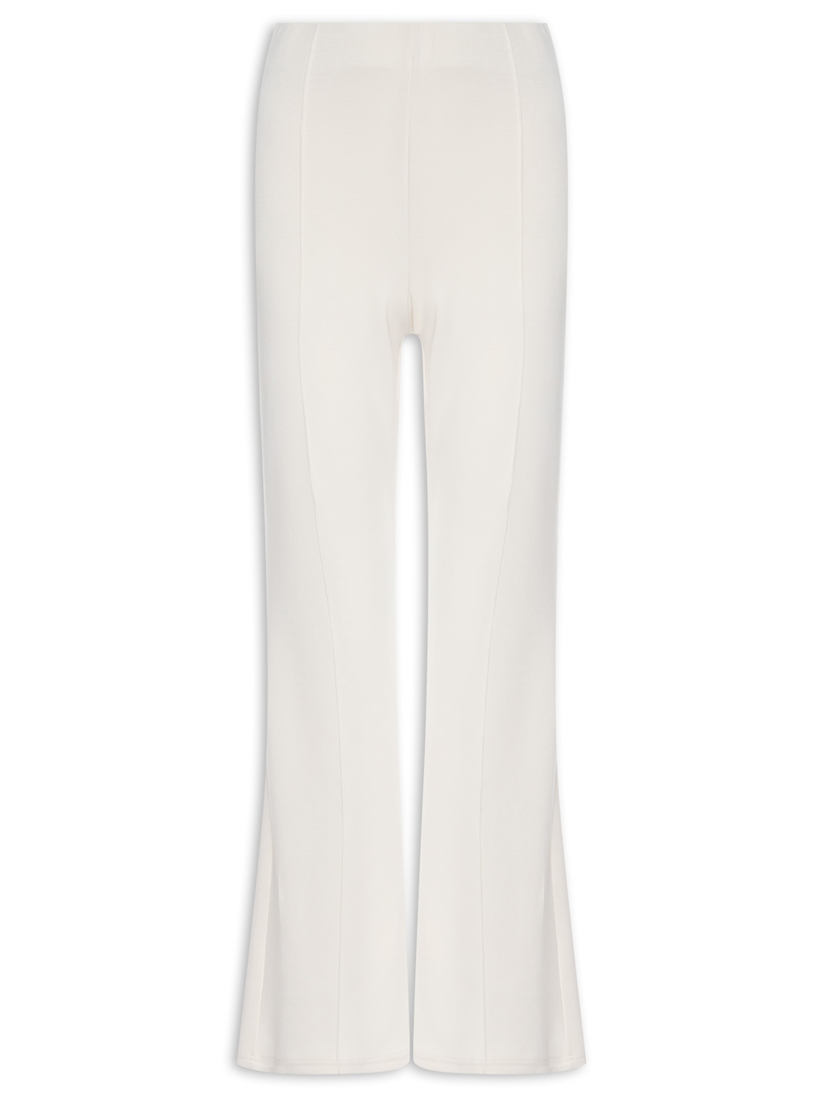 Calça Feminina Flare em Malha Amarelo Basiq
