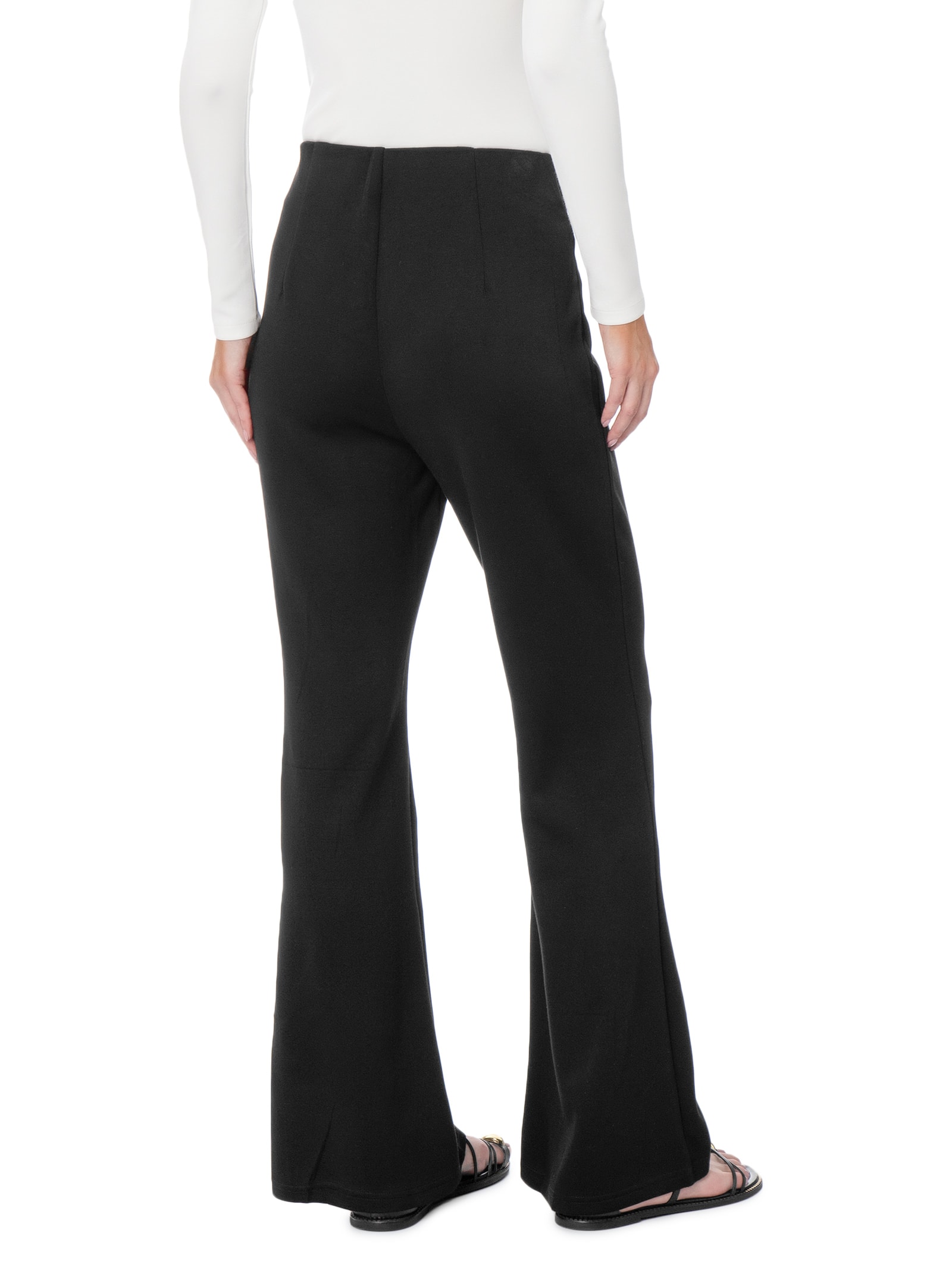 Calça Feminina Flare em Malha Preto Basiq