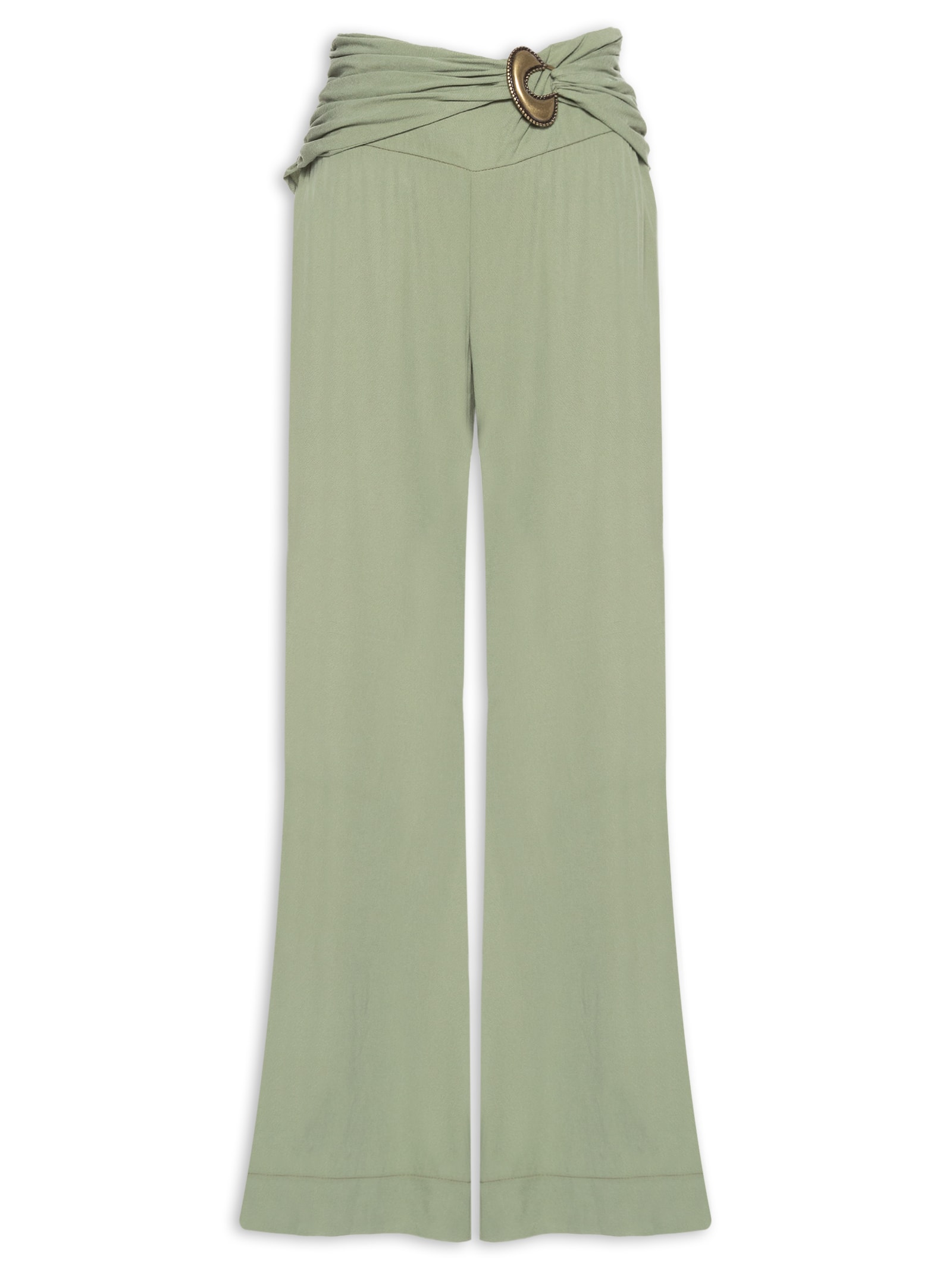 Calça Feminina Flare Fivela Verde Maria Filó