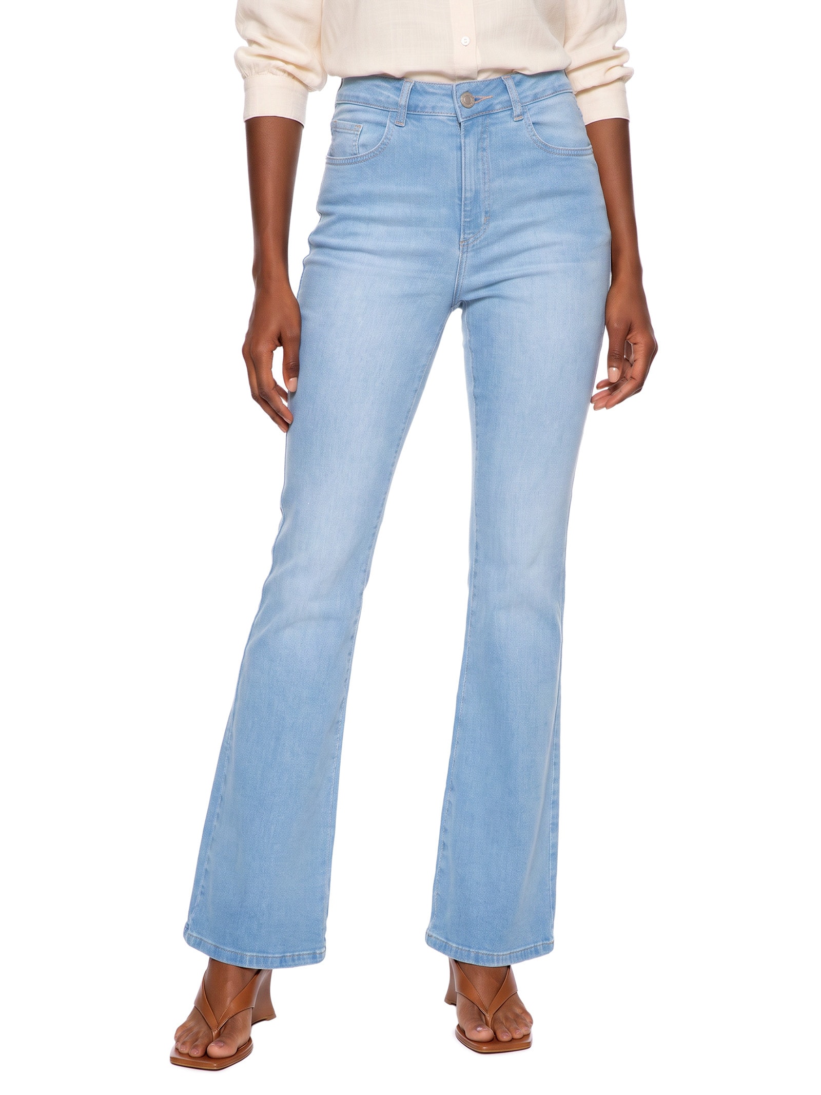 Calça Feminina Flare Jeans Azul Lez A Lez