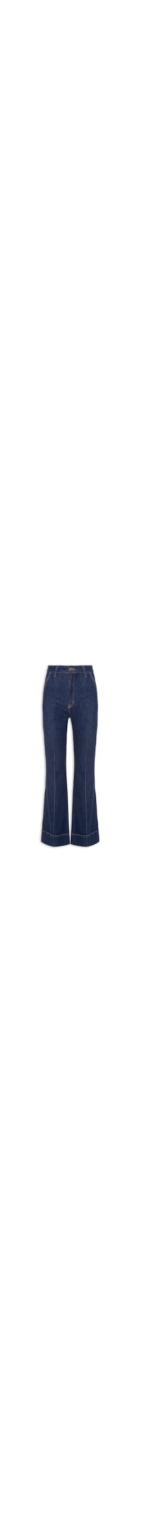 Calça Feminina Flare Jeans Pesponto Triplo - Azul