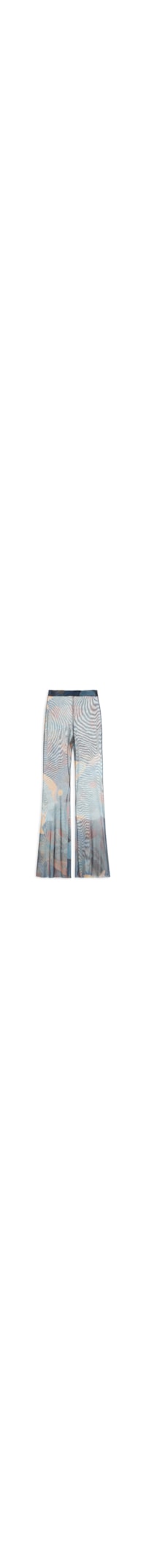 Calça Feminina Flare Tule Folhagem - Azul