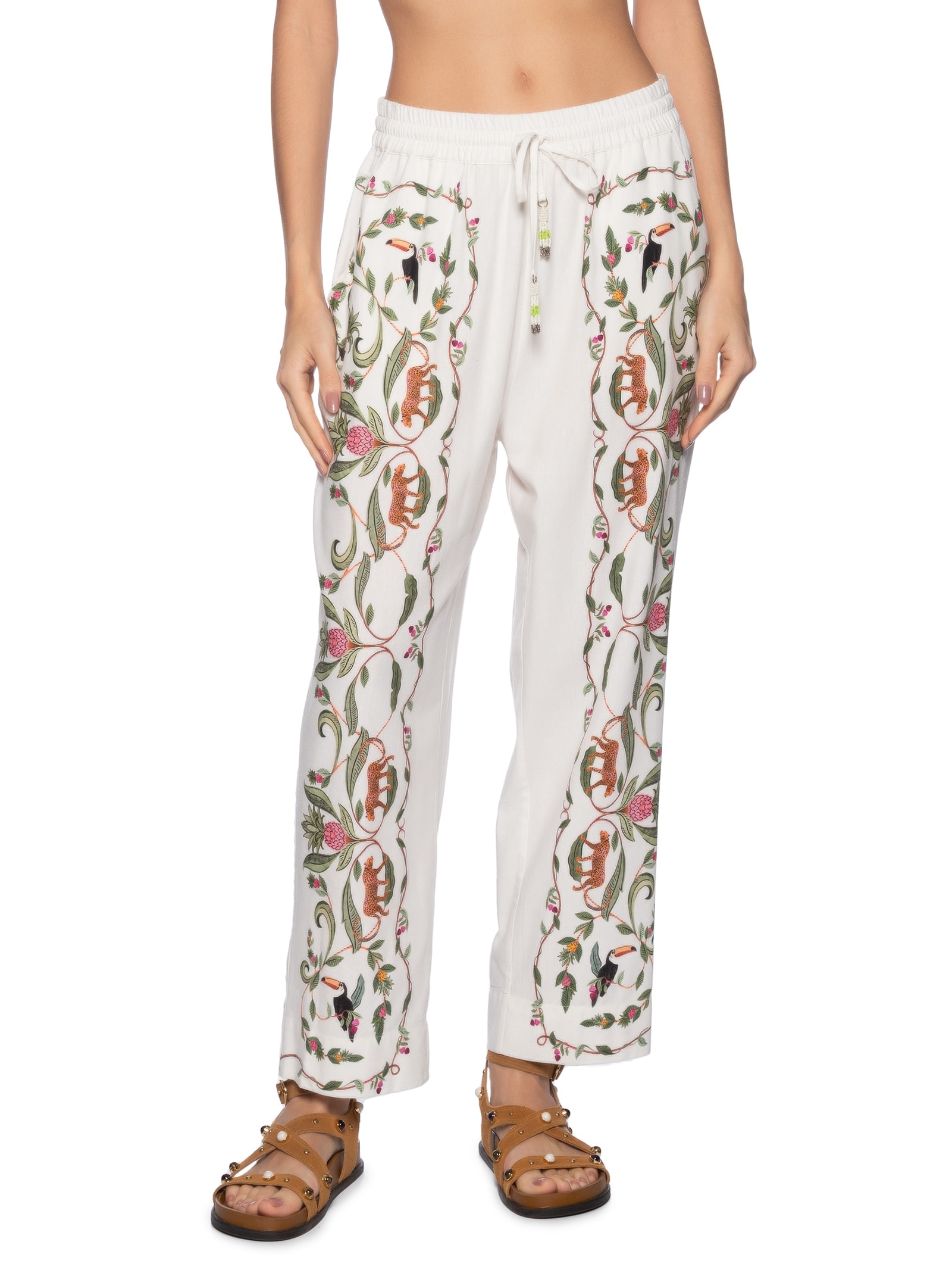 Calça Feminina Floresta Doce Branco Farm