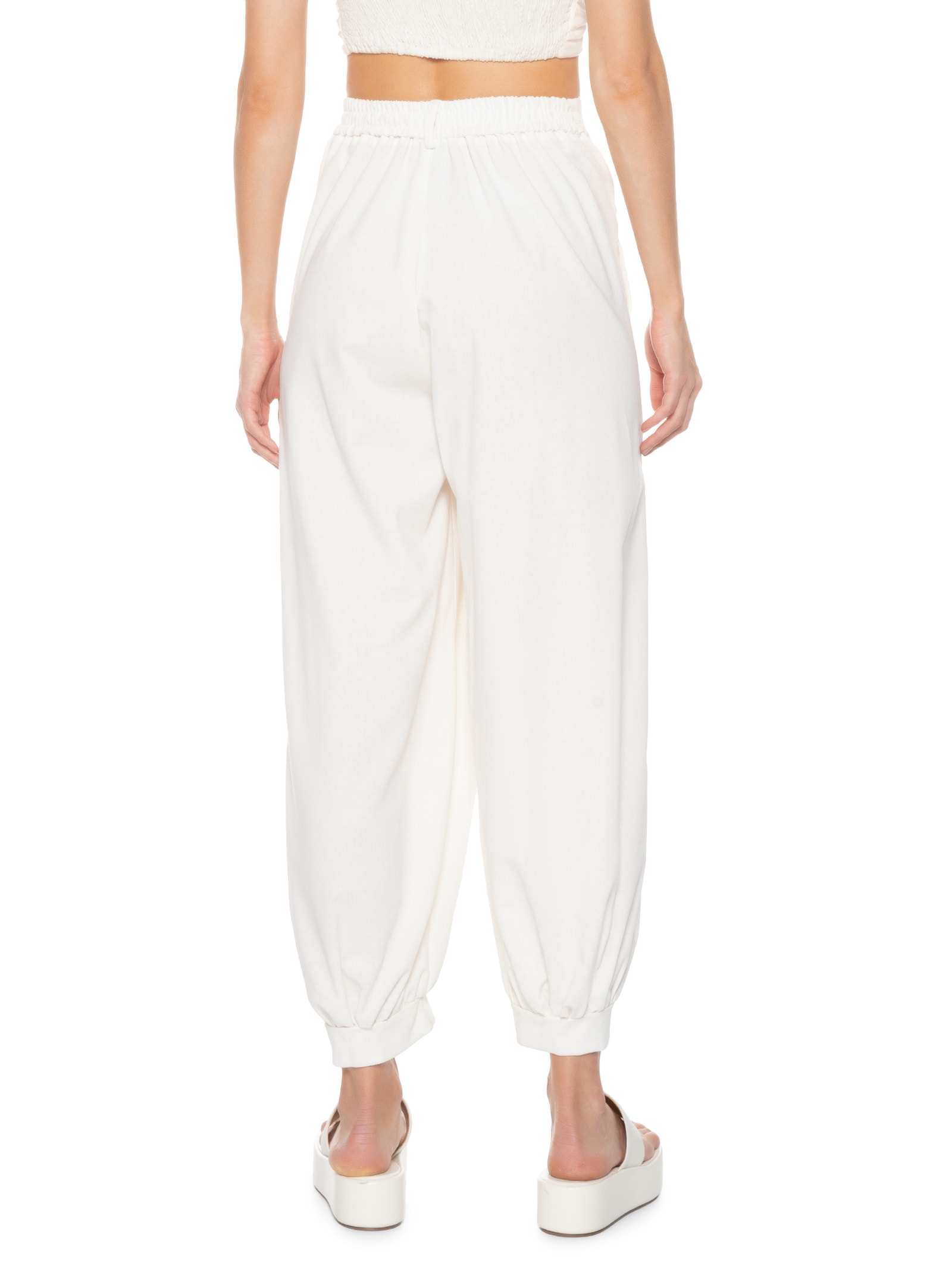Calça Feminina Franzida Barra Off White Farm