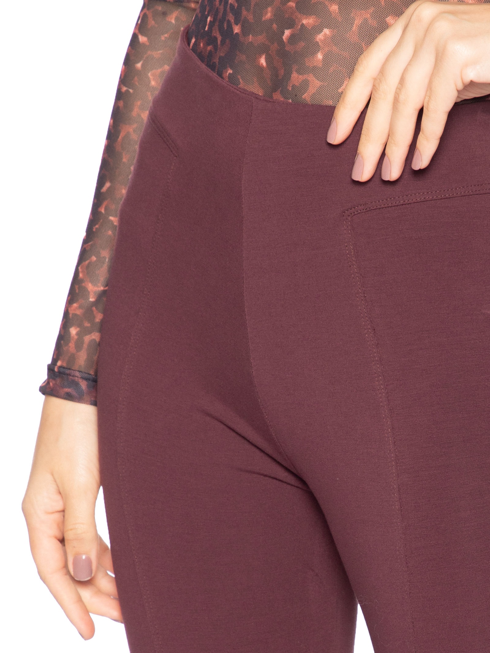 Calça Feminina Fuseau Boho Marrom Animale
