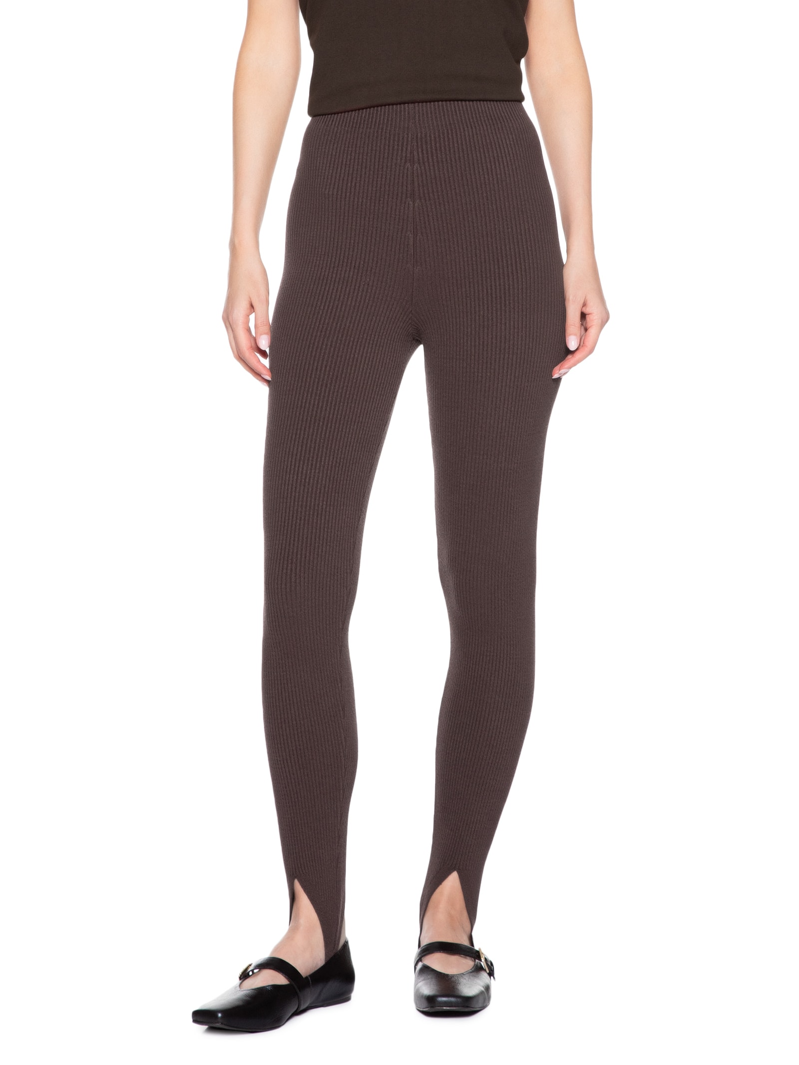 Calça Feminina Fuseau Canelada Marrom Anselmi