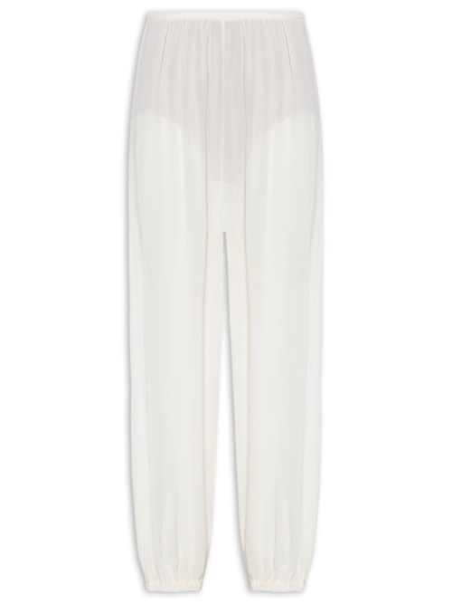 Calça Feminina Georgete Kirli Sem Cós SMP – Off White