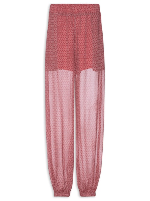 Calça Feminina Georgete Paisley – Rosa