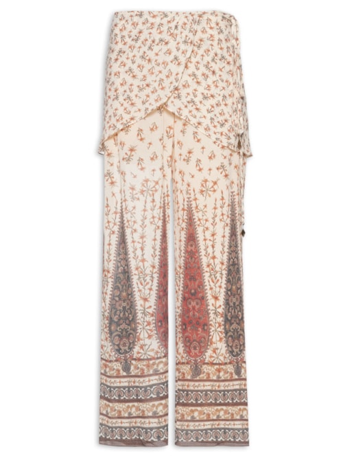 Calça Feminina GGT Estampa Magnolia – Bege