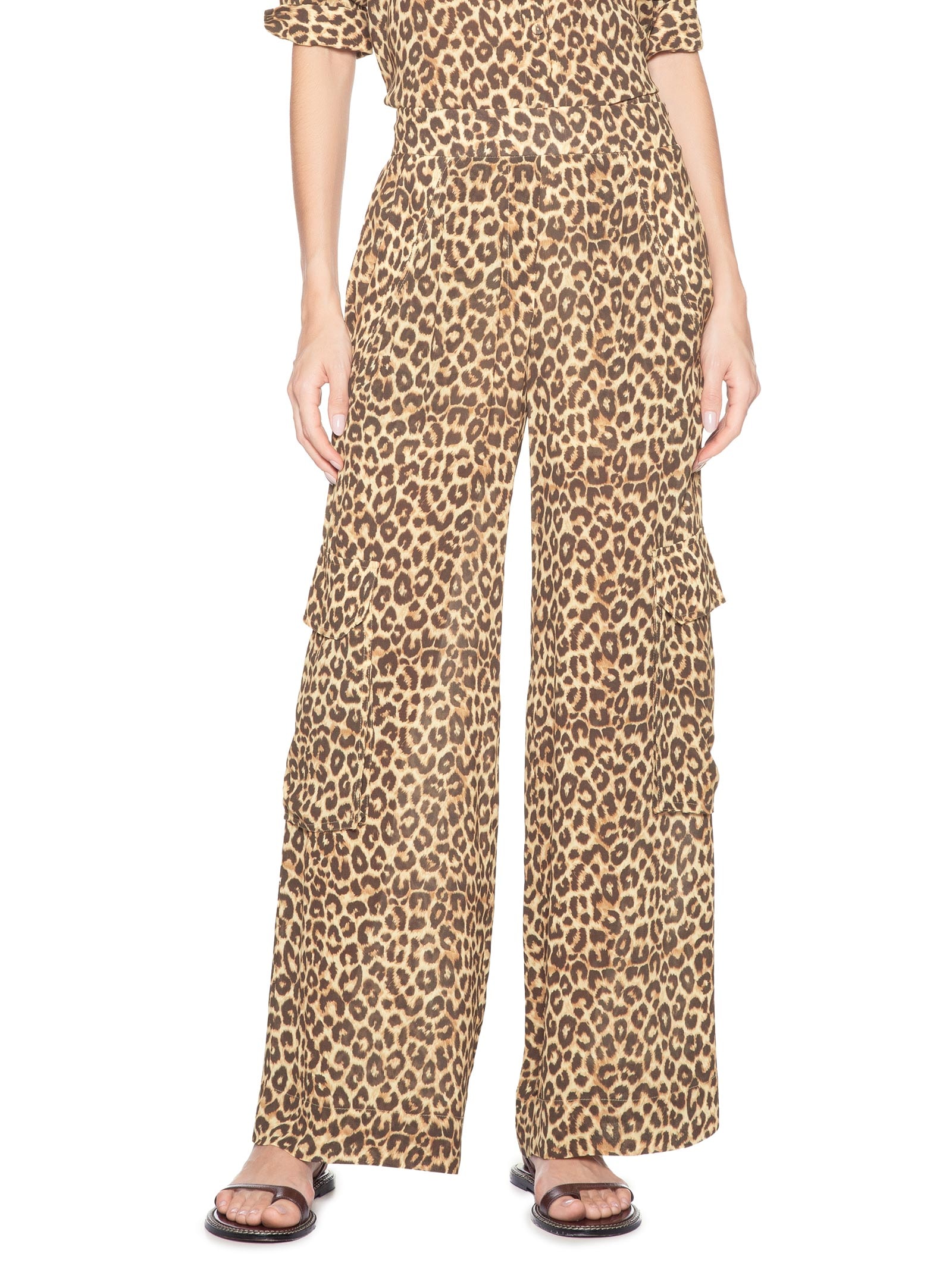 Calça Feminina Ggt Estampa Onça Animal Print Maria Filó