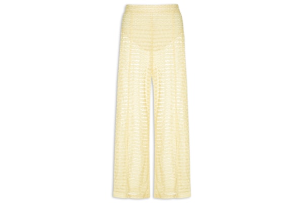 Calça Feminina Hot Pant Transparência E Brilho - Amarelo