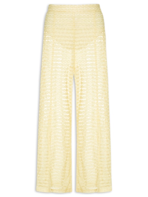Calça Feminina Hot Pant Transparência E Brilho - Amarelo