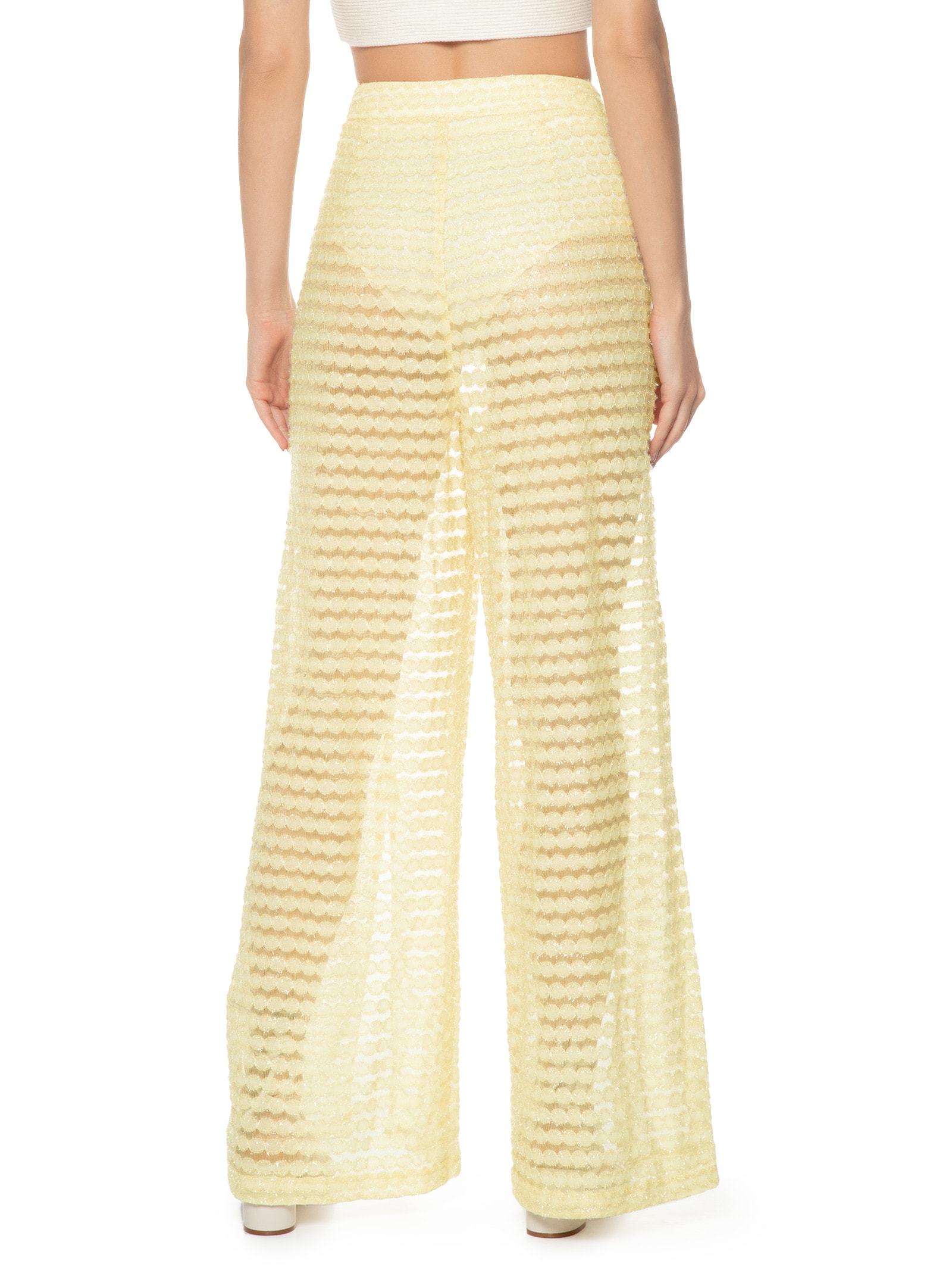 Calça Feminina Hot Pant Transparência E Brilho Amarelo Animale Jeans