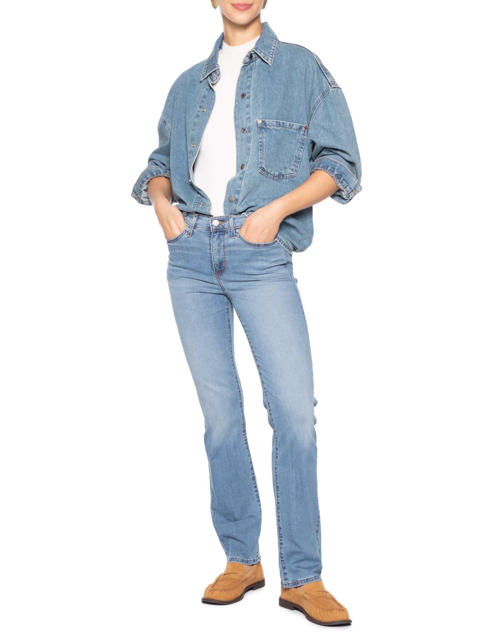 Calça Feminina Jeans 314 Shaping Straight Azul Levi's