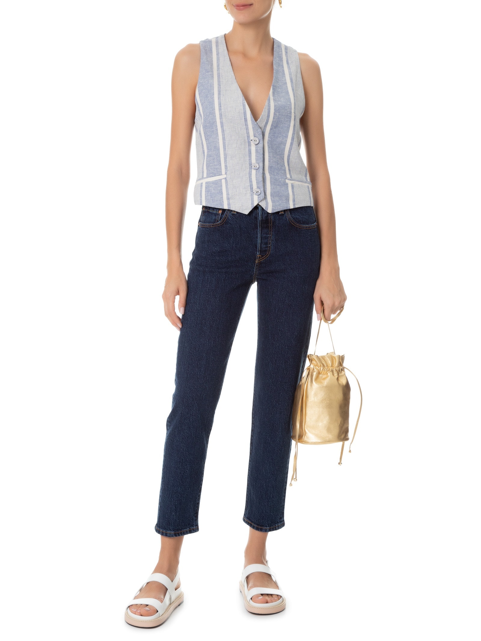 Calça Feminina Jeans 501 Cropped Azul Levi's