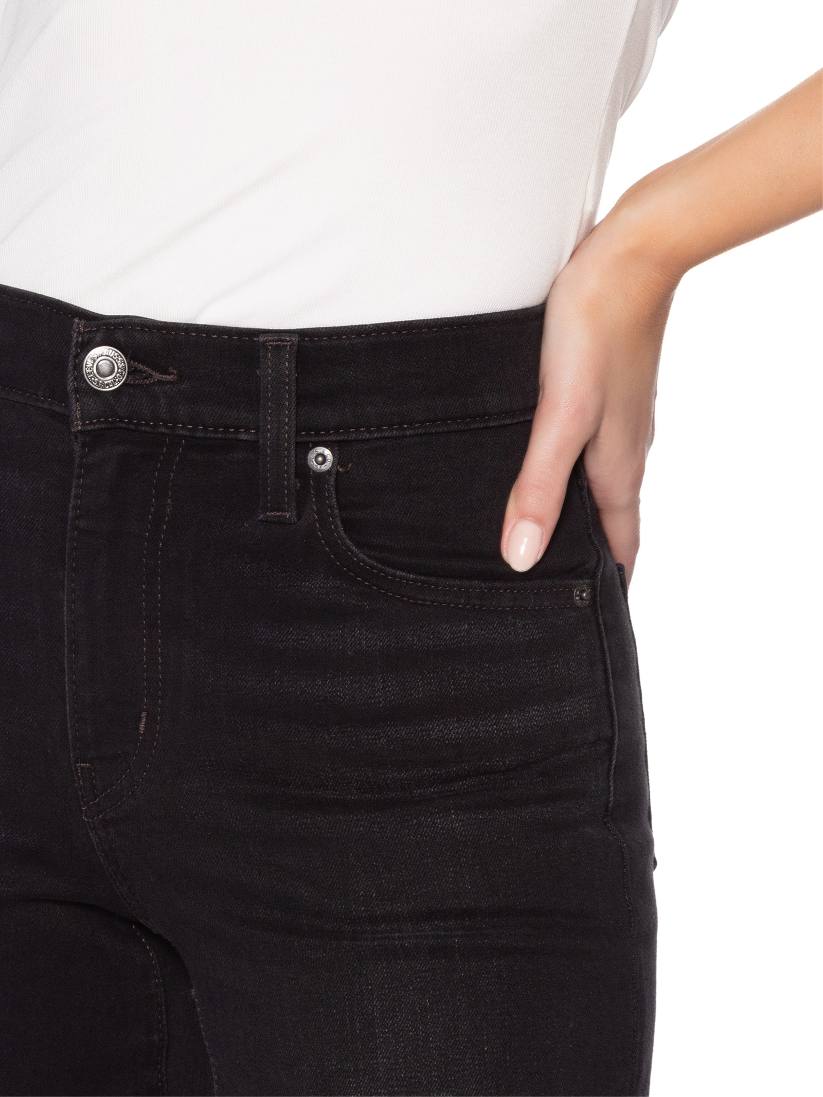Calça Feminina Jeans  723 High Rise Straight Preto Levi's