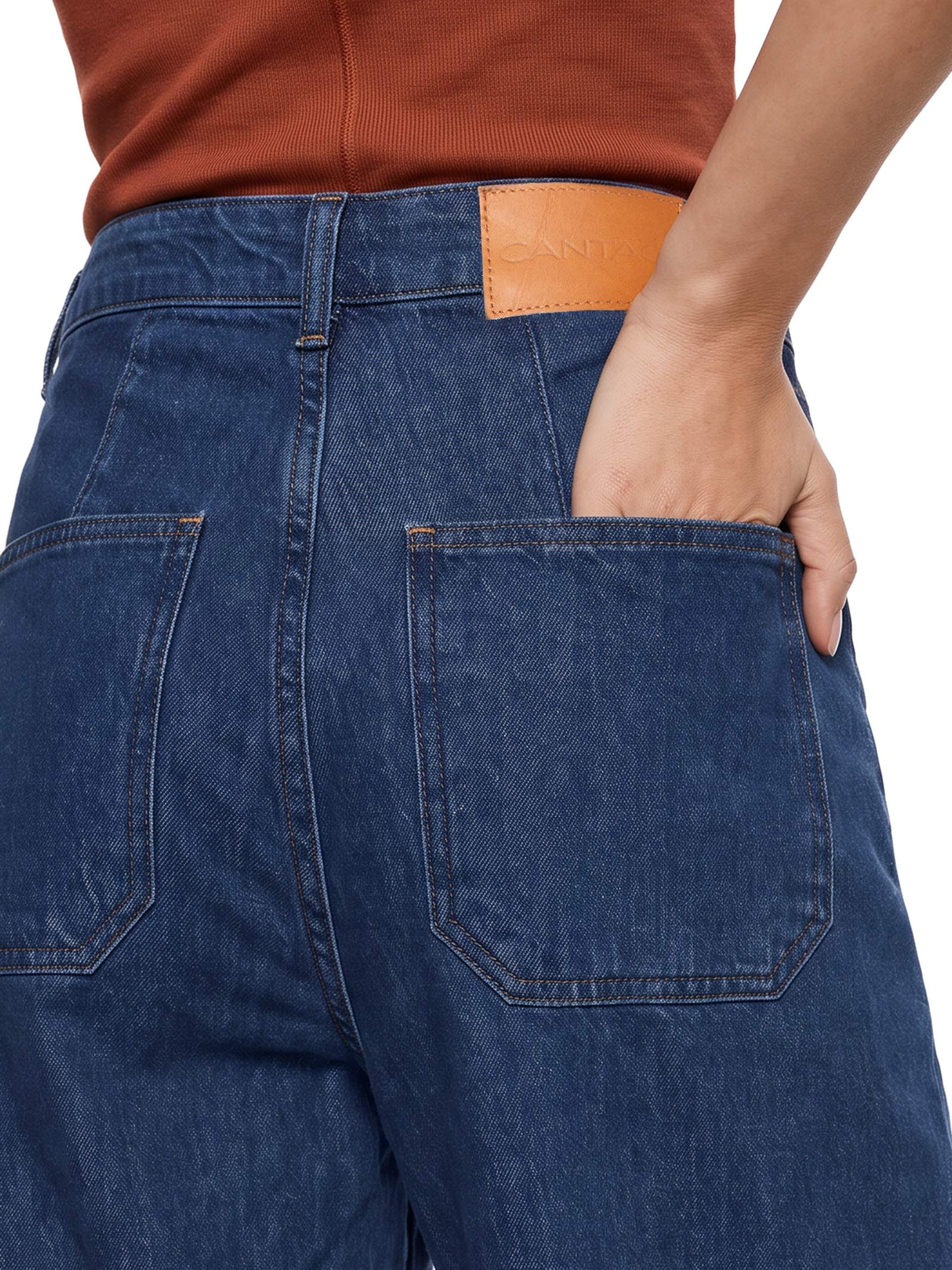 Calça Feminina Jeans A Maxi Barrel Azul Cantão