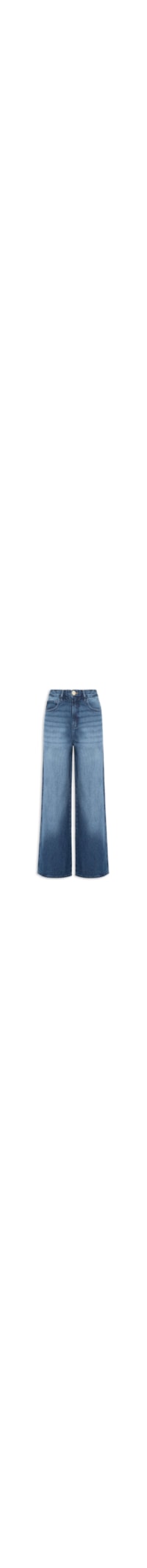 Calça Feminina Jeans A Reta Textura Lateral - Azul