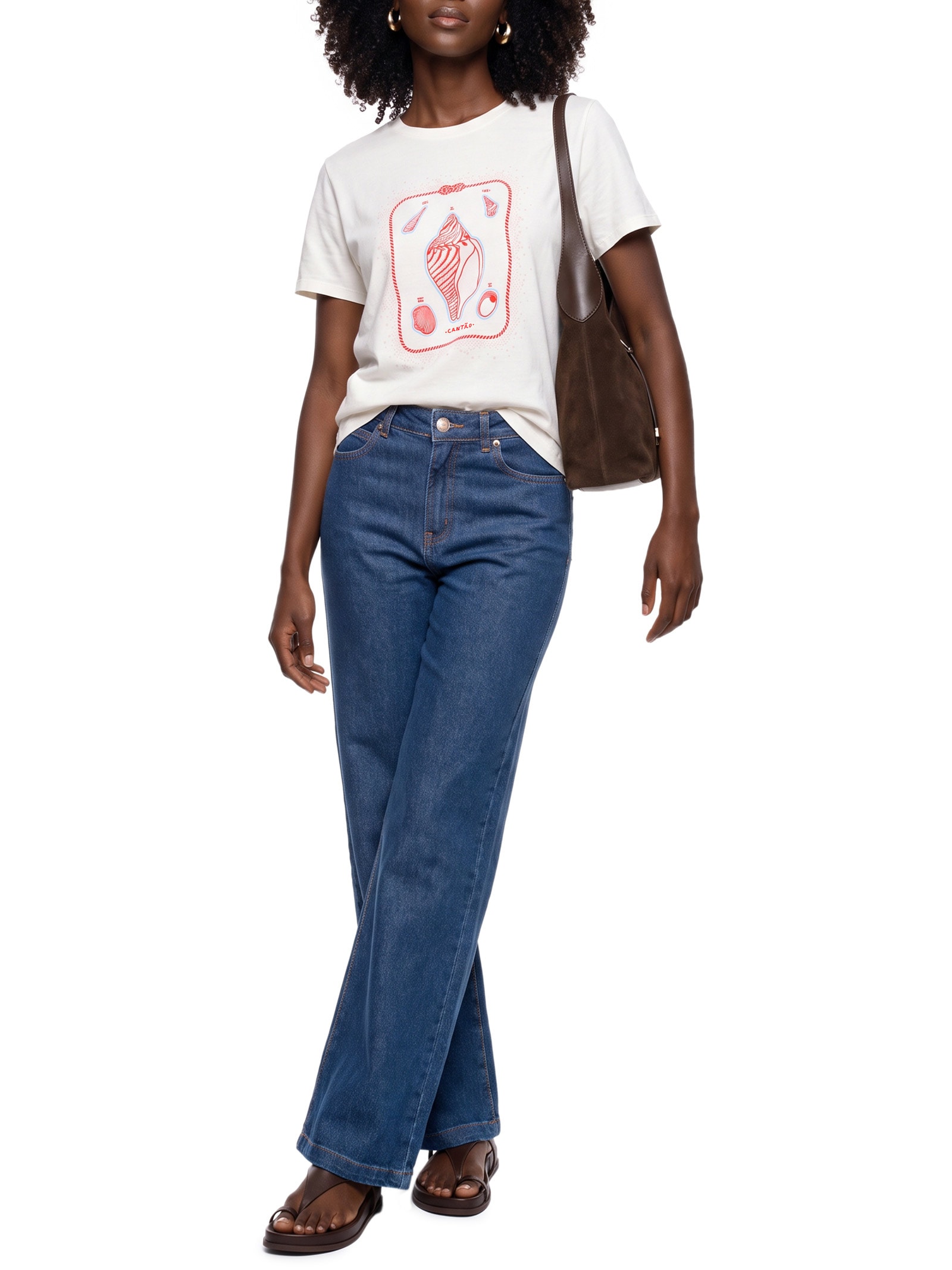 Calça Feminina Jeans A Super Reta 1967 Azul Cantão