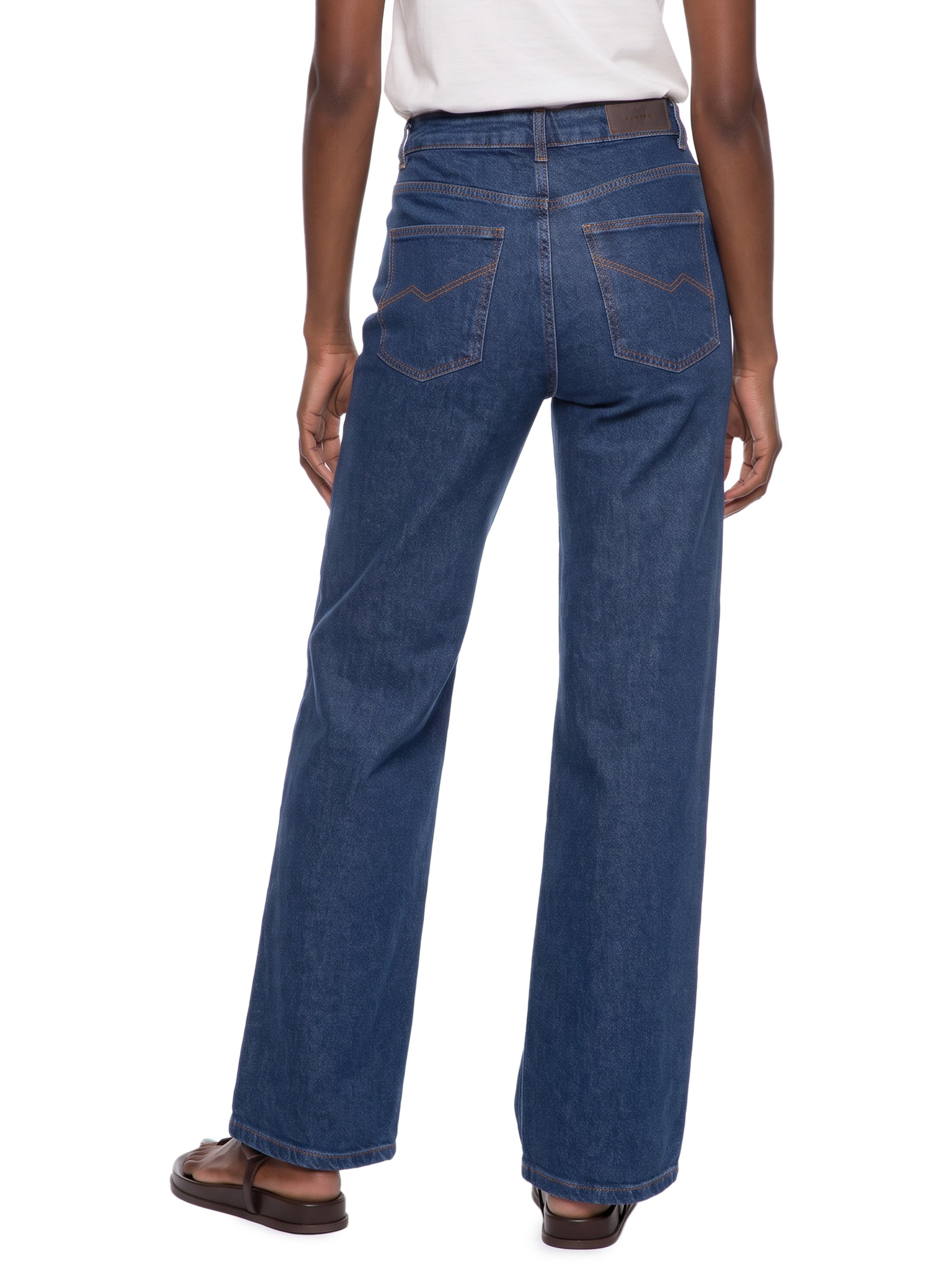 Calça Feminina Jeans A Super Reta 1967 Azul Cantão