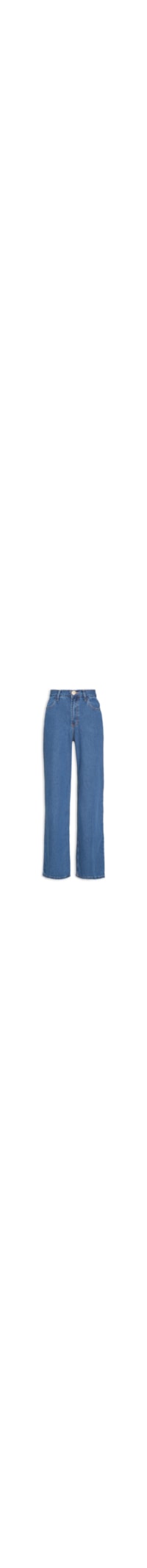 Calça Feminina Jeans A Wide Leg 2 Lavagens - Azul