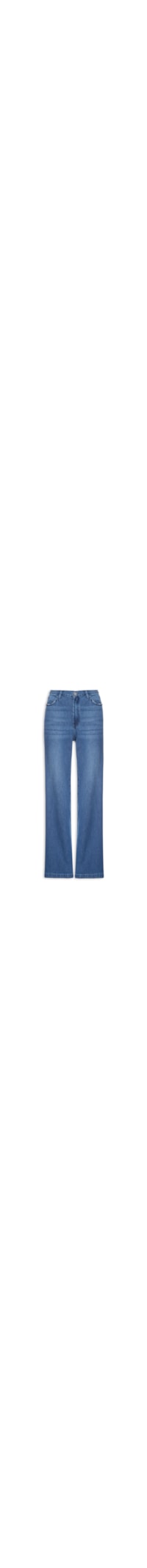 Calça Feminina Jeans A Wide Leg 2 Lavagens - Azul