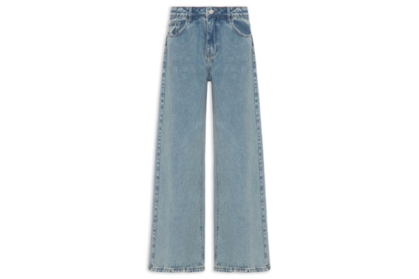 Calça Feminina Jeans A Wide Leg Dirty - Azul