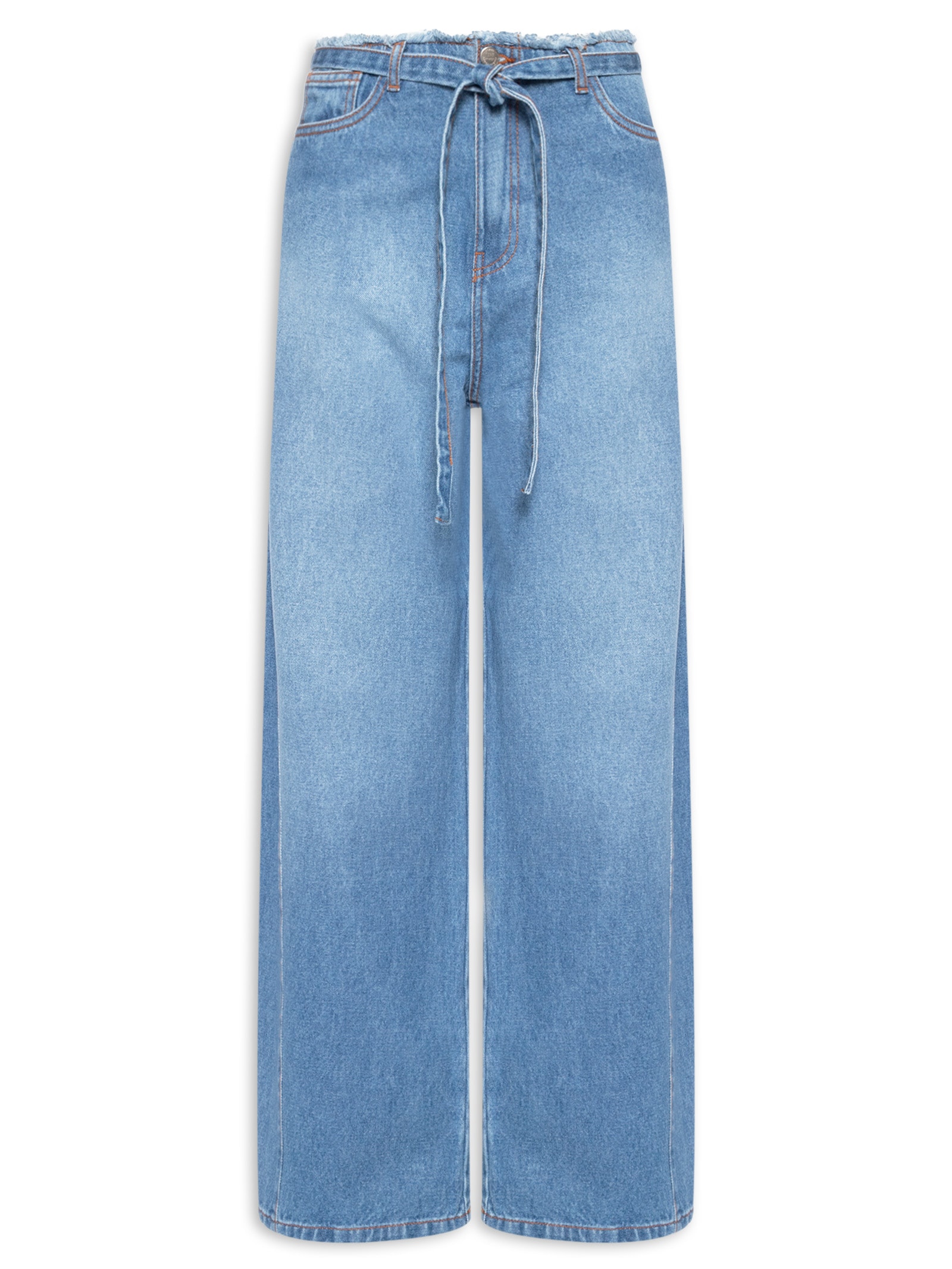 Calça Feminina Jeans Amarração Azul Farm