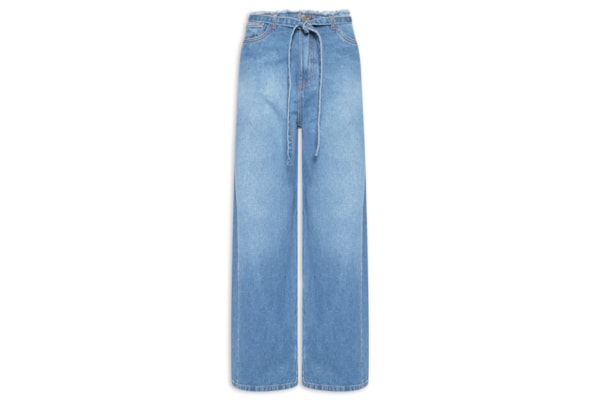 Calça Feminina Jeans Amarração - Azul