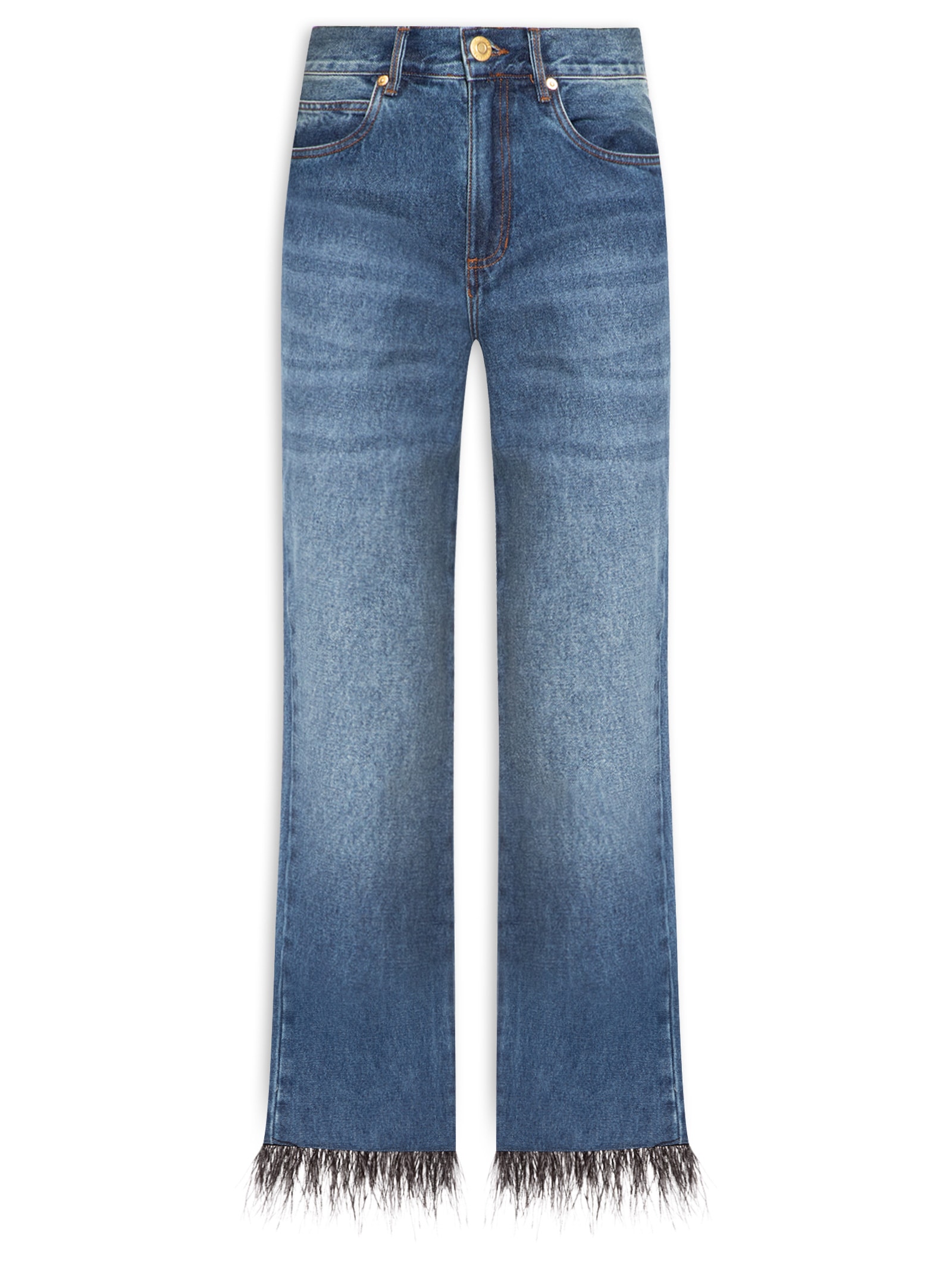 Calça Feminina Jeans Ankle Flace Plumas Azul Animale Jeans