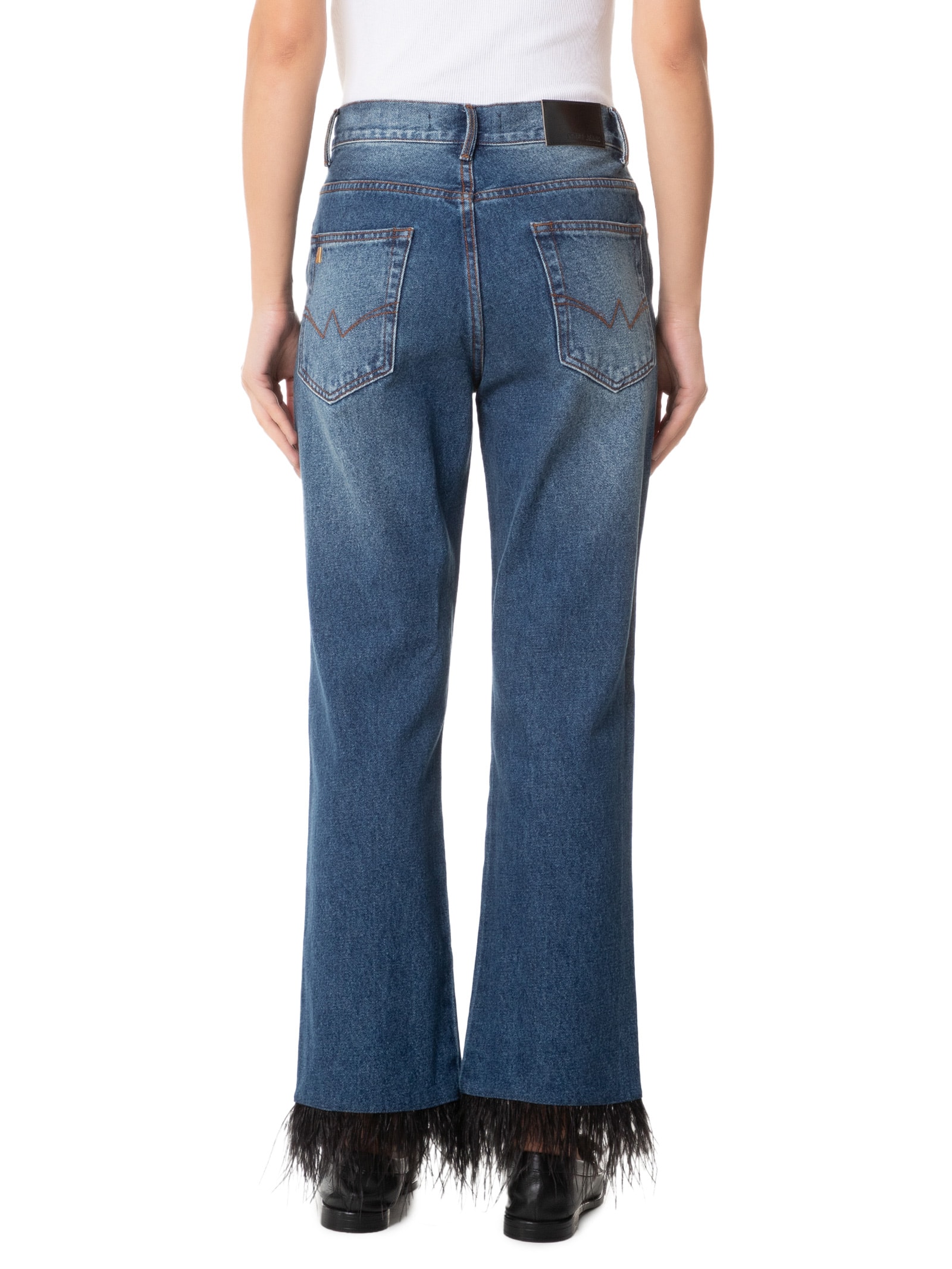 Calça Feminina Jeans Ankle Flace Plumas Azul Animale Jeans