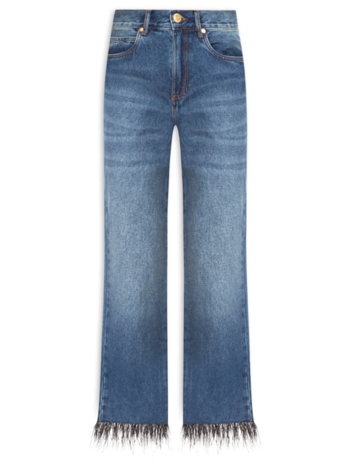 Calça Feminina Jeans Ankle Flace Plumas – Azul