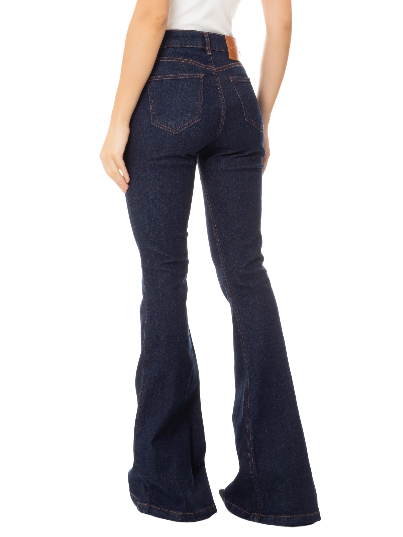 Calça Feminina Jeans Atena Flare High Azul Lança Perfume