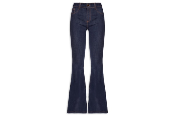 Calça Feminina Jeans Atena Flare High - Azul