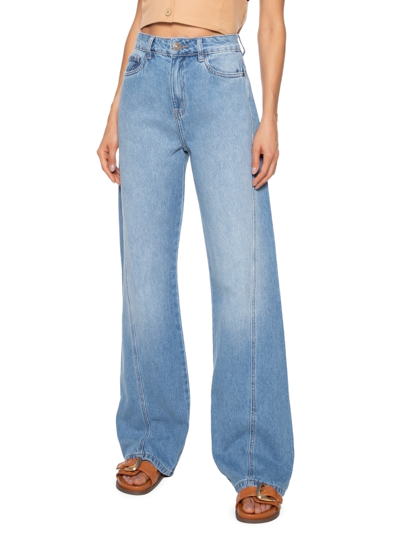 Calça Feminina Jeans Azul Dzarm