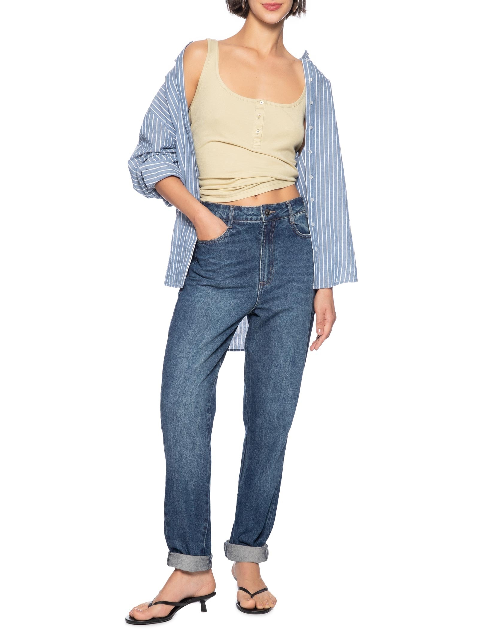 Calça Feminina Jeans Azul Colcci