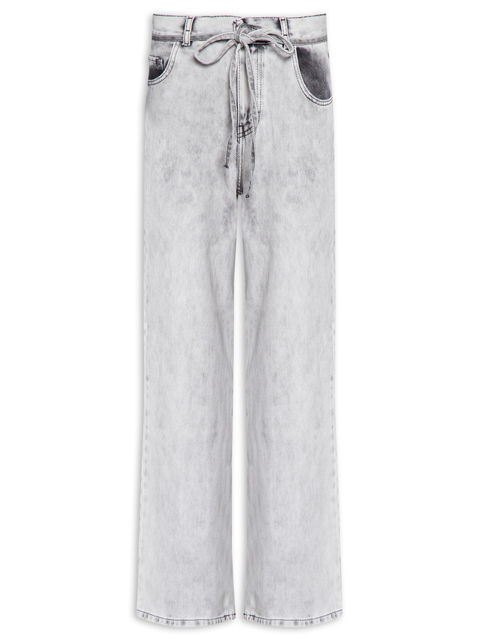 Calça Feminina Jeans B Pantalona Maxi Cinza Cantão