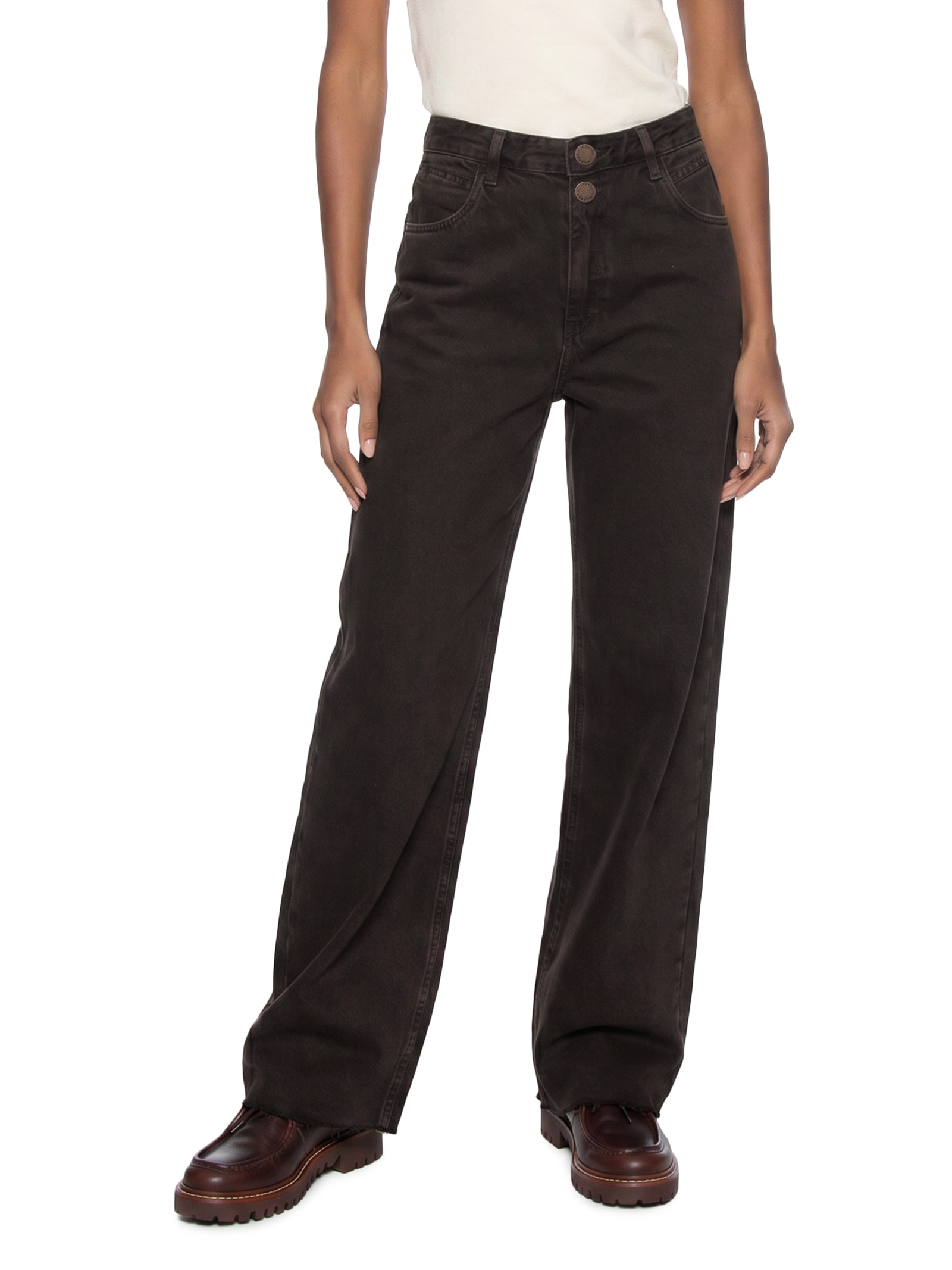 Calça Feminina Jeans B Sobretinto Marrom Cantão