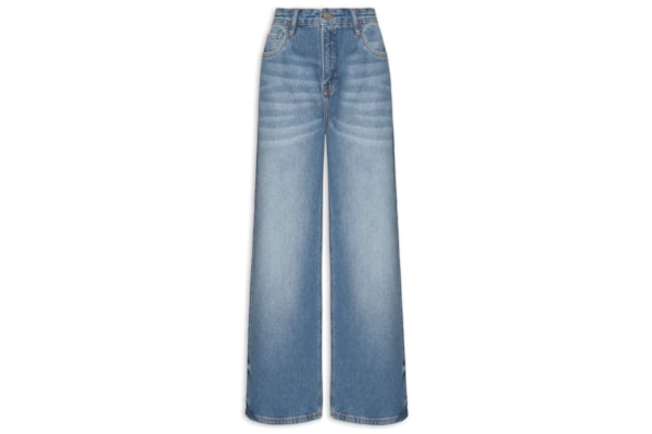 Calça Feminina Jeans B Wide Leg Originals - Azul