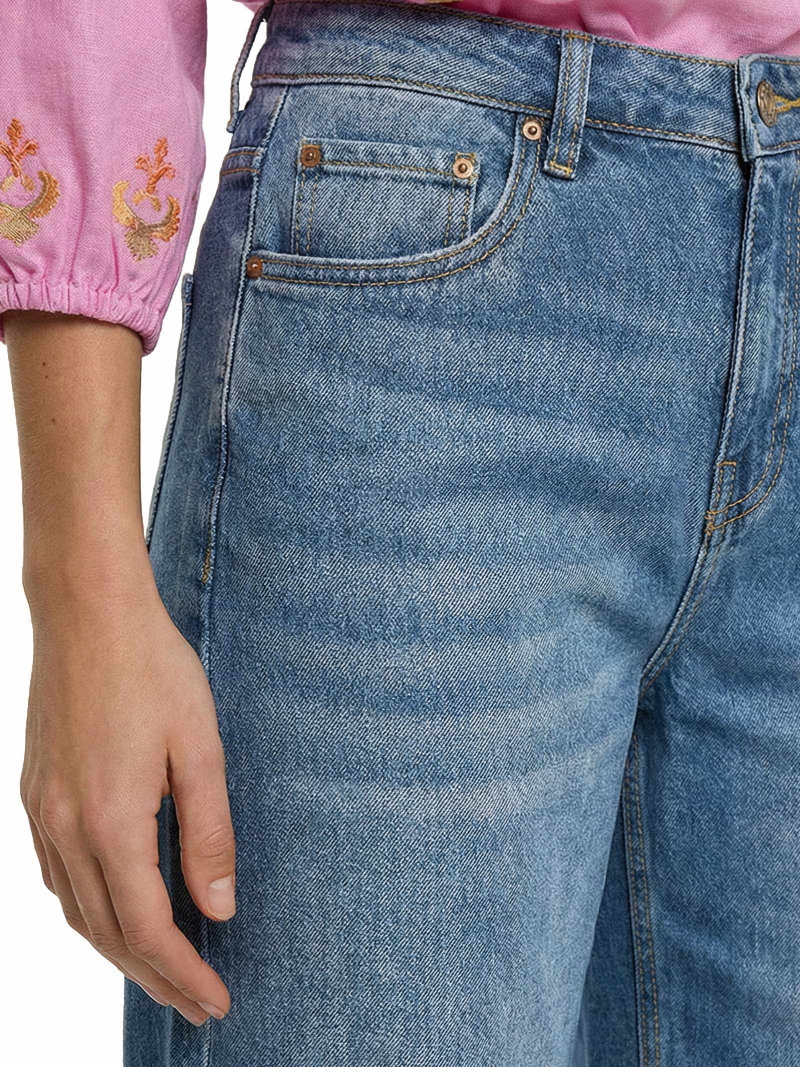 Calça Feminina Jeans B Wide Leg Originals Azul Cantão