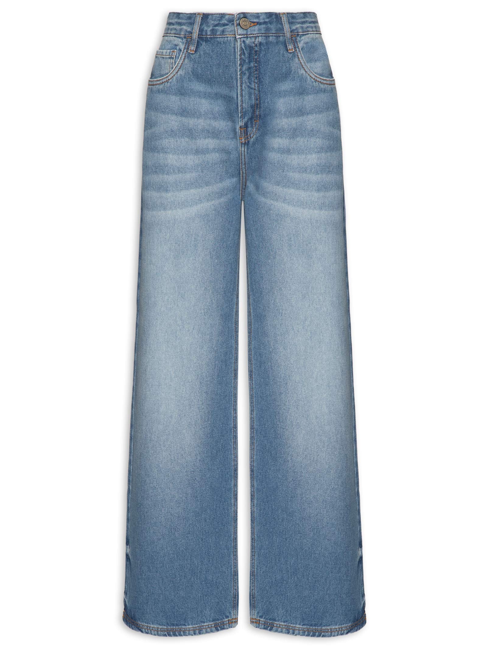 Calça Feminina Jeans B Wide Leg Originals Azul Cantão