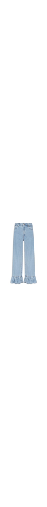 Calça Feminina Jeans Babado - Azul