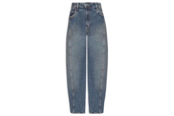 Calça Feminina Jeans Ballon Curve Cintura Média - Azul