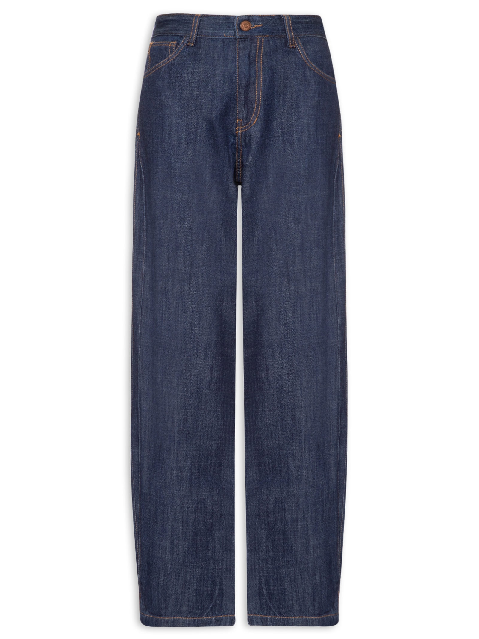 Calça Feminina Jeans Balloon Prega Lateral Azul Dress To