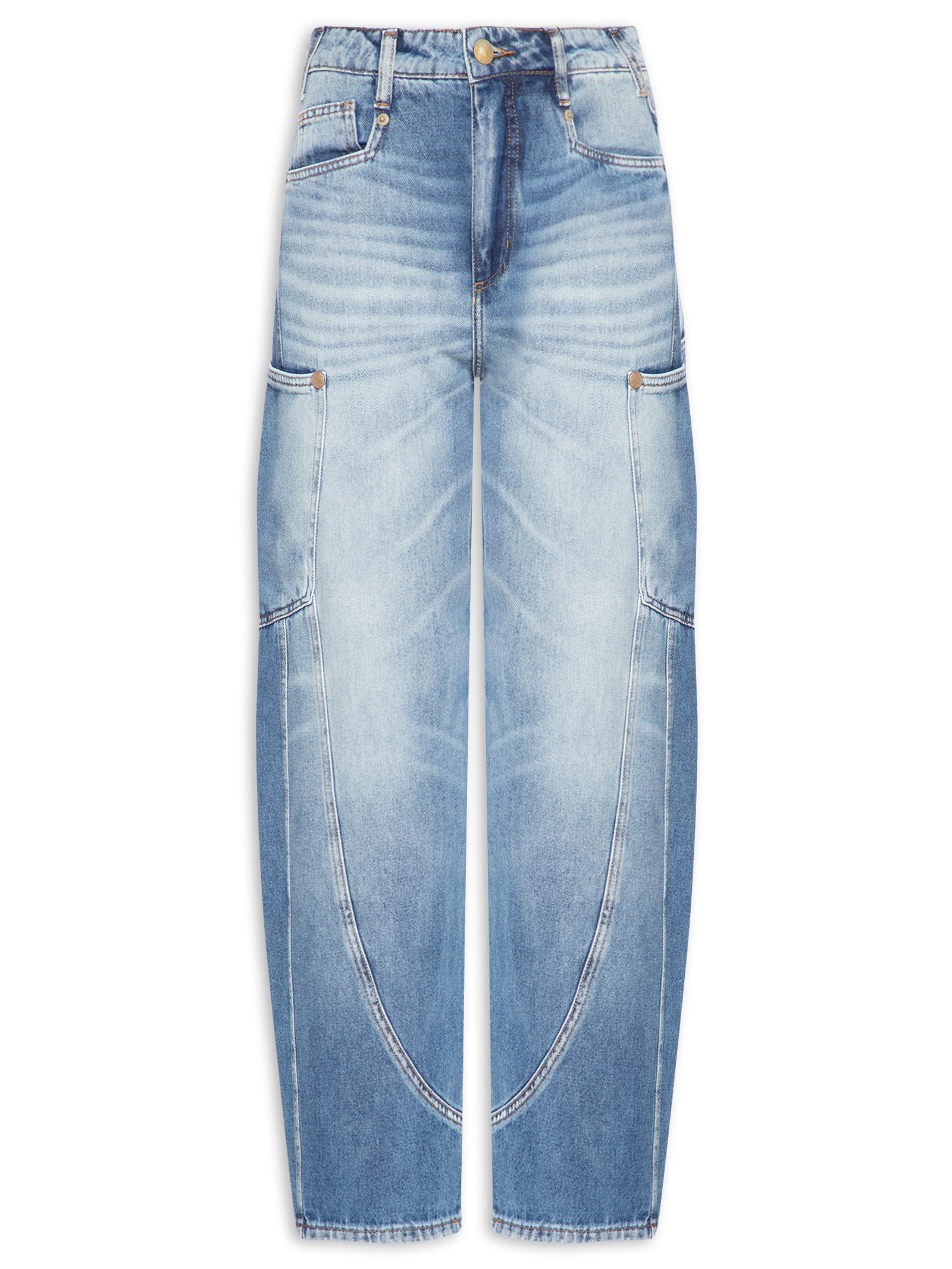 Calça Feminina Jeans Balloon – Azul Open